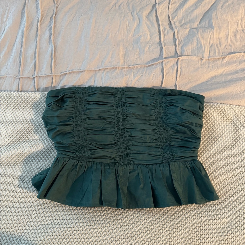 Elegant Green Women's Peplum Top